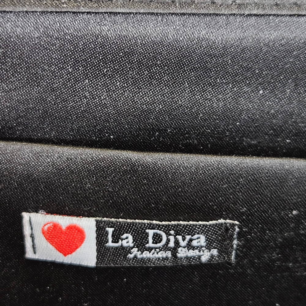 La Diva Black Glitter Evening Bag Formal Sequin Clutch Shimmery Elegant Purse - Picture 2 of 16